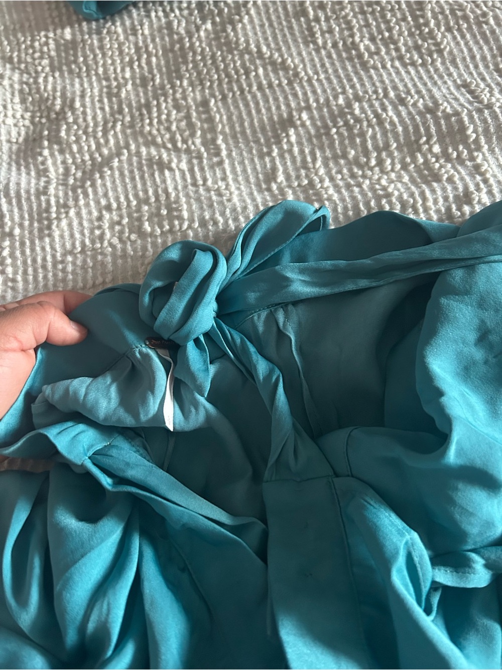 Free People Women’s Teal Strapless Ruffle Hem top and skirt set - Picture 3 of 6